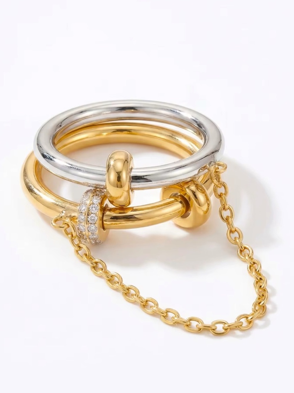 Double Chain 18K Gold Plated Stainless Steel Size 7, 8, 9 available - Picture 2 of 5